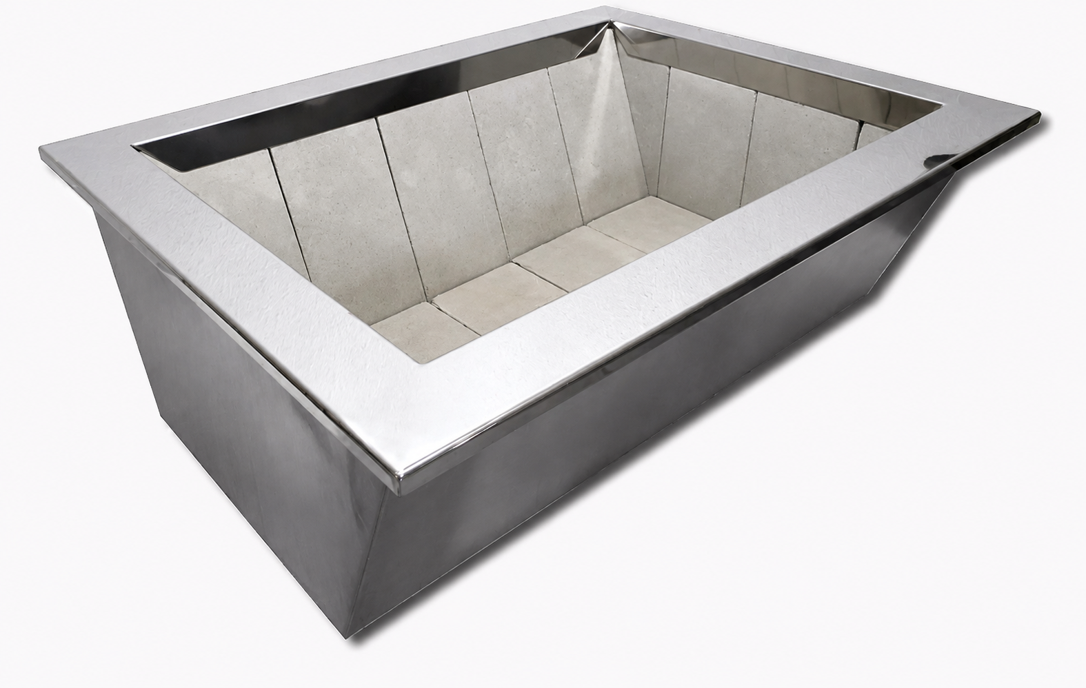 Braseiro de Embutir em Bordas Inox 304 - Caixa Galvanizada