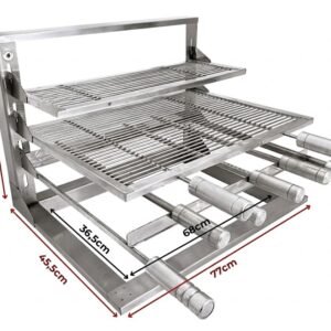 Grill Completo com Suporte L e Grelhas – 70 × 40 cm